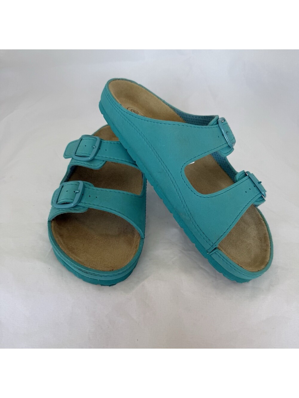 Biofun Relaxing Footwear 2 Strap Turquoise Sandals Size 40 EU 9.5-20 Adjusts